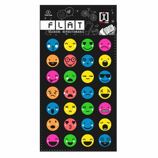Sticker Flat Emoj Colours Glo02