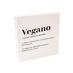 Quadretto Dizionario Vegano 20x20x3 Cm Bianco