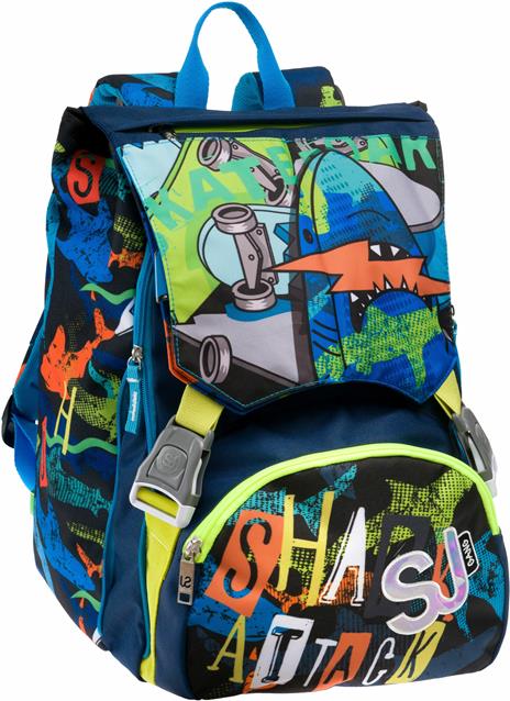 Zaino scuola Sdoppiabile Big Sj Gang Animali Flip-3d Sj Boy, Blue Deep - 27 x 41 x 16 cm - 2