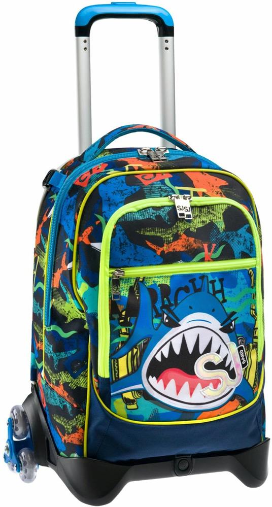 Zaino scuola Trolley Jack-3wd Sj Gang Animali Flip-3d Sj Boy, Blue Deep - 37 x 51 x 27 cm
