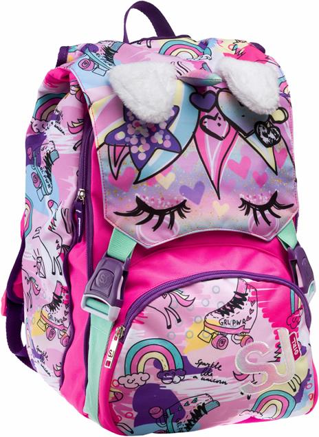 Zaino scuola Sdoppiabile Big Sj Gang Animali Fantasy Girl, Candy Fuxia - 27 x 41 x 16 cm