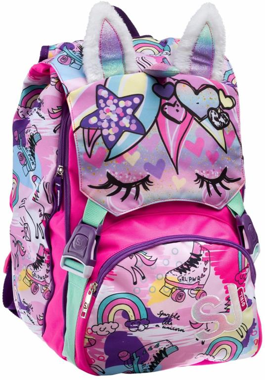 Zaino scuola Sdoppiabile Big Sj Gang Animali Fantasy Girl, Candy Fuxia - 27 x 41 x 16 cm - 2