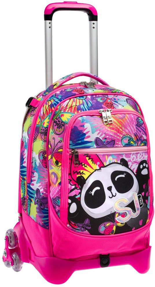 Zaino scuola Trolley Jack-3wd Sj Gang Flip-3d Da Sj Girl, Fluo Fuxia, 34 lt  - 37 x 51 x 27 cm