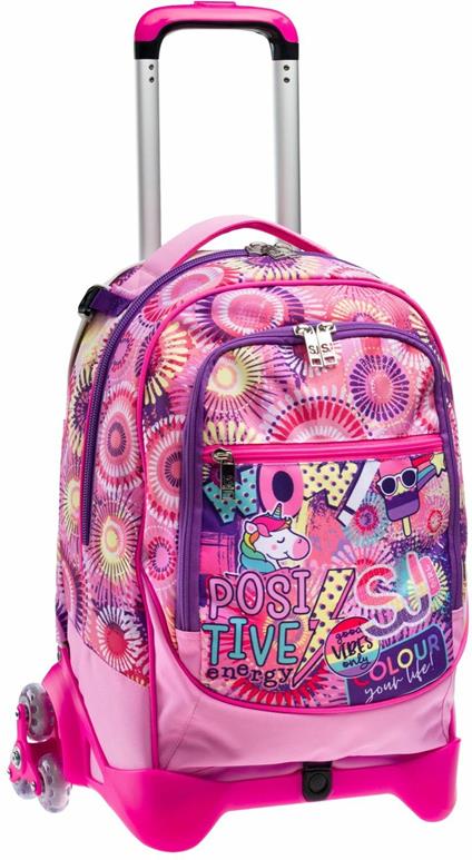 Zaino scuola Trolley Jack-3wd Sj Gang Facce Da Sj Girl, Ibis Rose, 34 lt - 37 x 51 x 27 cm