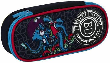 Astuccio ovale con zip Round Plus Bastardidentro, Jet Black - 23 x 10 x 5,5 cm