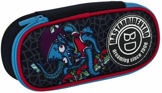 Astuccio ovale con zip Round Plus Bastardidentro, Jet Black - 23 x 10 x 5,5 cm