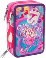 Astuccio 3 Zip Sj Gang Wondrous Da Sj Girl, Azalea Pink - 20 x 12,5 x 7 cm