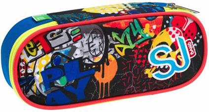 Astuccio bustina Round Plus Sj Gang Facce Da Sj Boy, nero - 23 x 10 x 5,5 cm