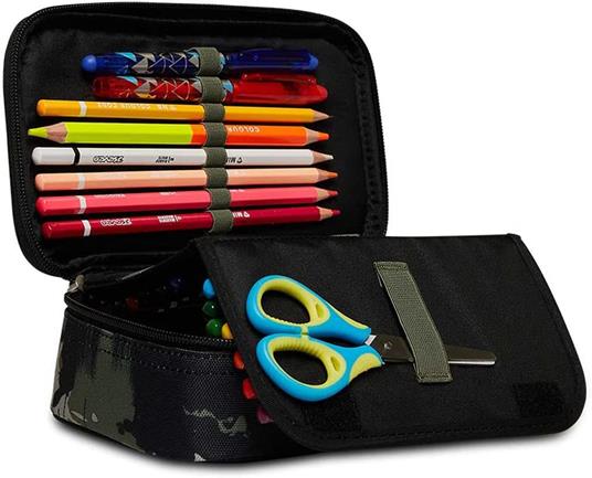 Astuccio Quick Case Seven Freethink Boy Verde e nero fantasia militare - 23,5 x 11 x 6 cm - 2