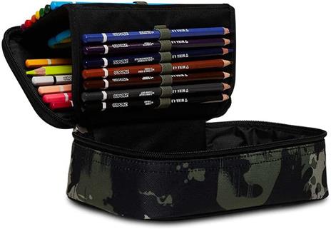 Astuccio Quick Case Seven Freethink Boy Verde e nero fantasia militare - 23,5 x 11 x 6 cm - 3