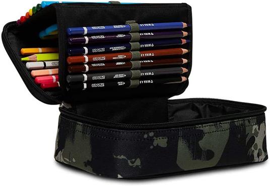 Astuccio Quick Case Seven Freethink Boy Verde e nero fantasia militare - 23,5 x 11 x 6 cm - 3