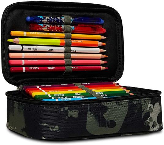 Astuccio Quick Case Seven Freethink Boy Verde e nero fantasia militare - 23,5 x 11 x 6 cm - 4