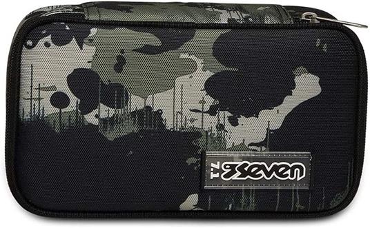 Astuccio Quick Case Seven Freethink Boy Verde e nero fantasia militare - 23,5 x 11 x 6 cm - 5