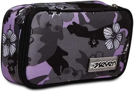 Astuccio Quick Case Seven Freethink Girl, assortito - Grigio, viola fantasia fiori - 23,5 x 11 x 6 cm