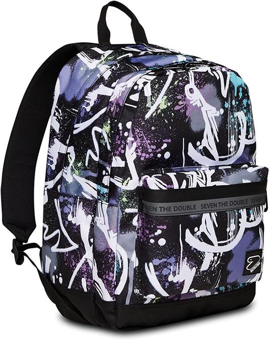 Zaino scuola Pro Xxl Grs auricolari Wireless Seven Pro Xxl Viola fantasia graffiti - 32 x 44 x 19 cm - 3