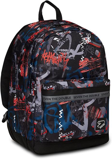 Zaino scuola Pro Xxl Grs auricolari Wireless Seven Pro Xxl Nero, fantasia graffiti - 32 x 44 x 19 cm - 3