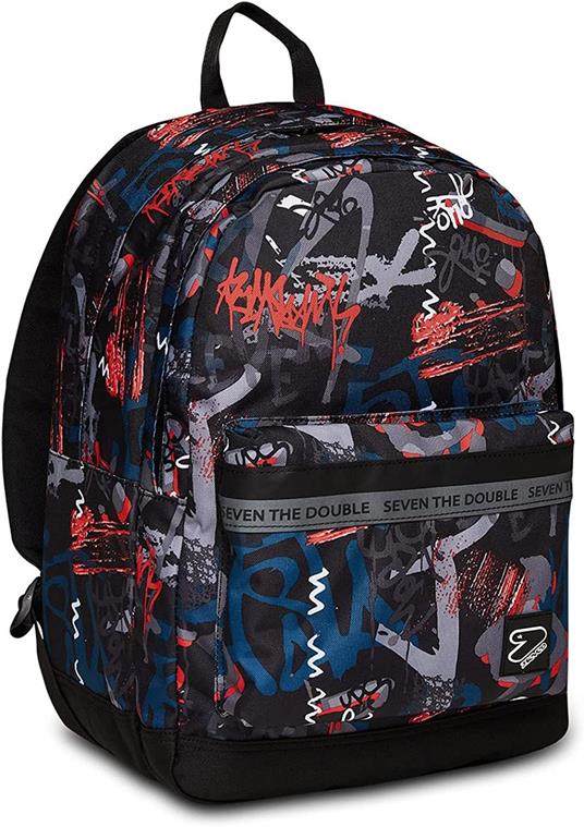 Zaino scuola Pro Xxl Grs auricolari Wireless Seven Pro Xxl Nero, fantasia graffiti - 32 x 44 x 19 cm - 3
