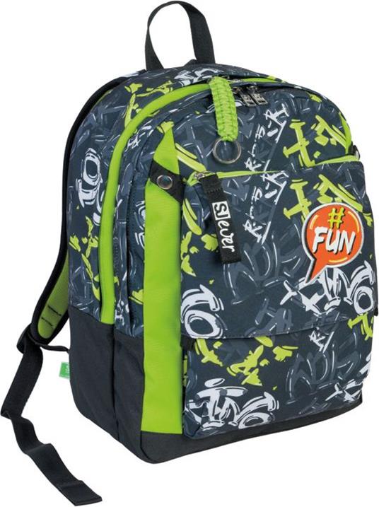 Zaino scuola Pocket Up SJ Gang Sj Ever Urby Boy, Jet Black - 31 x 41 x 16 cm