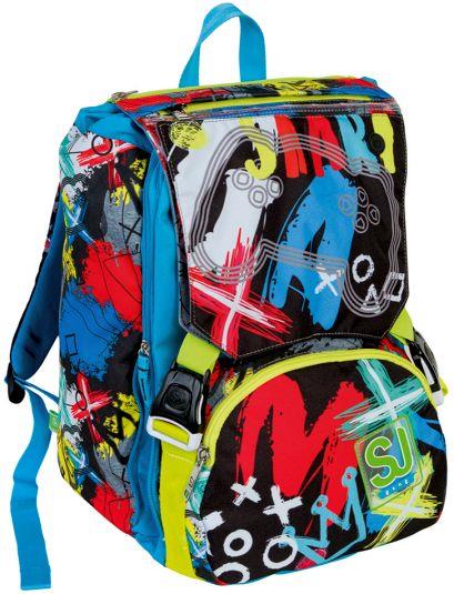 Zaino scuola Sdoppiabile Big SJ Gang Glitzled Boy, Lime Punch - 27 x 41 x  16 cm - Sj Gang - Cartoleria e scuola