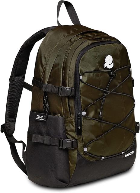 Zaino scuola Invict-Act Plus Plain Invicta Backpack Grs, Green Military - 31 x 47 x 21 cm - 3