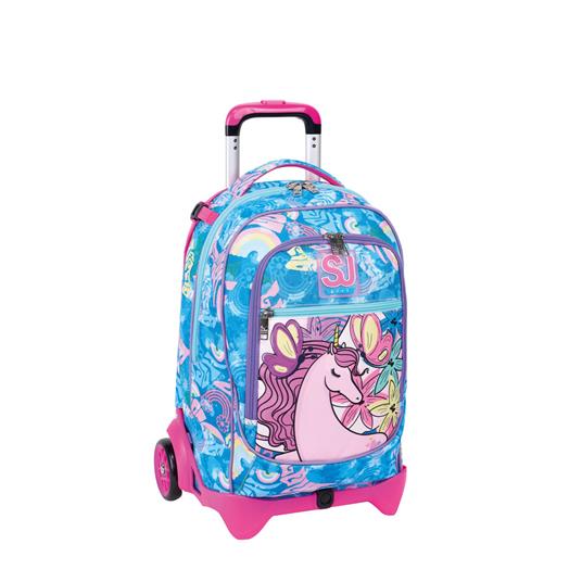 Zaino scuola Trolley Jack-2 ruote SJ Gang Uniwing, Ibis Rose - 37 x 51 x 27 cm