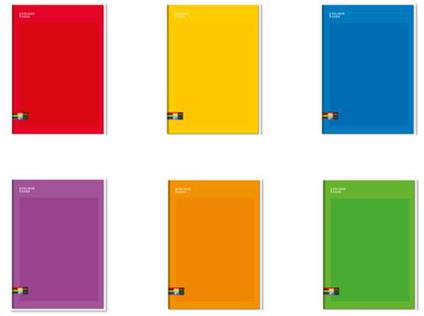 Quaderno Maxi a righe 1 rigo, colori arcobaleno. Colour Codel - 22 x 29,5 cm