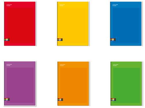 Quaderno Maxi a righe 1 rigo, colori arcobaleno. Colour Codel - 22 x 29,5 cm