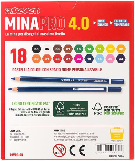 Pastelli Minapro 4.0 # - Scatola 18 Pz Seven Pastelli - 3