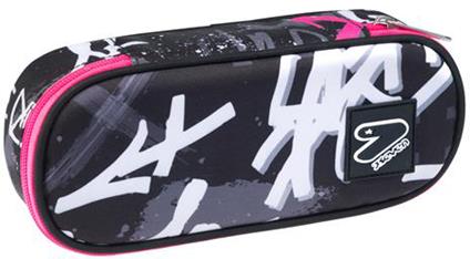 Astuccio ovale con zip Round Plus Grs Seven Pink Street, Fluo Fuxia