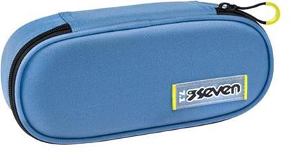 Astuccio ovale con zip Round Plus Seven Freethink Unisex, azzurro
