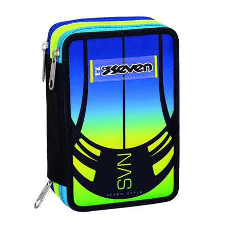 Cartoleria Astuccio 3 Zip Seven Nuanced, 12,5 x 20 x 7 cm Seven