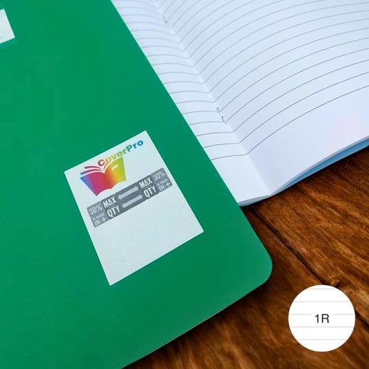 Quaderno Maxi 1 rigo a righe. Copertina in PPL Coprente, taschina etichetta portanome - 21 x 29.7 cm - 3