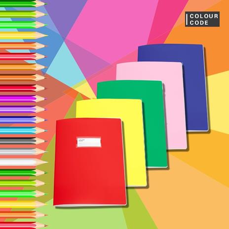 Quaderno A4 Maxi 96/100 R Ppl Coprente 10M Colour Code Cover - a quadretti 10mm, 21 x 29.7 cm - 2