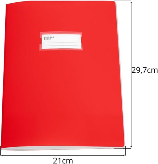 Quaderno A4 Maxi 96/100 R Ppl Coprente 10M Colour Code Cover - a quadretti 10mm, 21 x 29.7 cm - 6