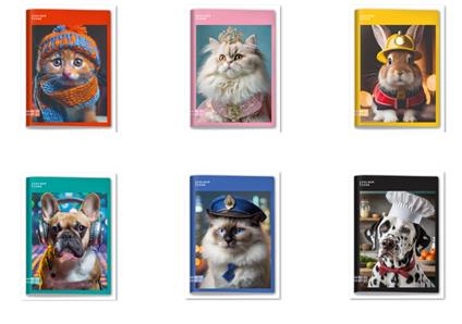 Quaderno maxi a righe A per prima elementare, copertina con foto animali. Colour Code - formato A4 20.7 x 29.7 cm