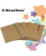 Starline Confezione Pz 5 Cartellina 3 Lembi 25x35 Cartone Fsc C/elastico Piatto 5mm