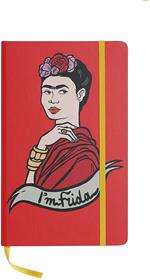 Taccuino big, Frida Kahlo, rosso, carta ecologica - 13x21 cm