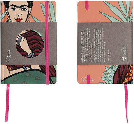 Taccuino small, Frida Kahlo, rosa, carta ecologica - 9x14 cm - 2