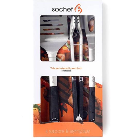 Tris Set Utensili Premium Per Barbecue Sochef