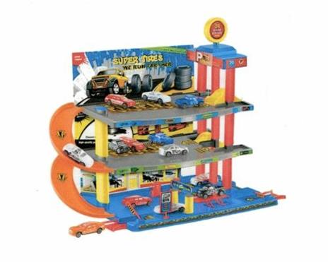 Garage Playset 3 Piani Parcheggio Giocattolo con 6 Macchine Auto con Accessori - 4