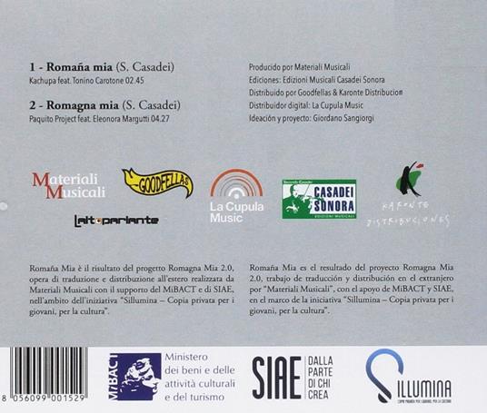 Romagna mia (Edizione Mercato Spagnola) - CD Audio Singolo di Tonino Carotone,Kachupa - 2