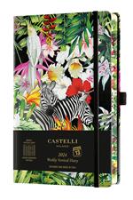Agenda Castelli Milano EDEN Zebras Diary 2024 13x21 cm Settimanale Copertina Rigida Colore  160 Pag
