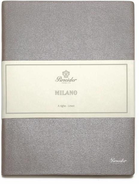 Taccuino Pineider, Notes Milano, 96F, 80G, Bordo Argento - 9 x 14 cm