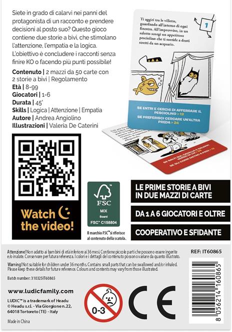 Ludic - Storie a bivi - Racconti-Gioco Allenamente - Gioco di Società per 1 o più Giocatori, Anni 10+ - 2