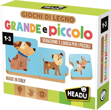 HEADU - Grande e Piccolo, Con Speciali Incastri Didattici, Un Gioco Educativo per Bambini dai 2 ai 4 Anni