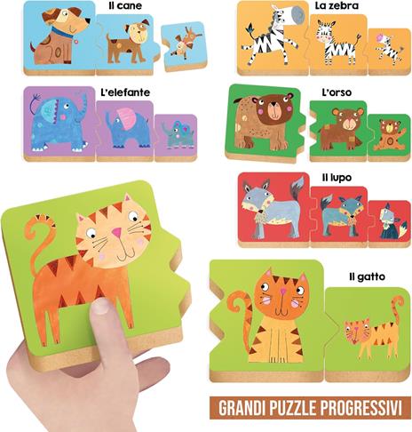 HEADU - Grande e Piccolo, Con Speciali Incastri Didattici, Un Gioco Educativo per Bambini dai 2 ai 4 Anni - 3
