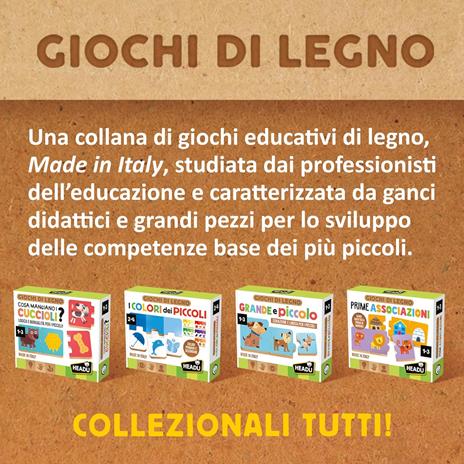 HEADU - Grande e Piccolo, Con Speciali Incastri Didattici, Un Gioco Educativo per Bambini dai 2 ai 4 Anni - 5