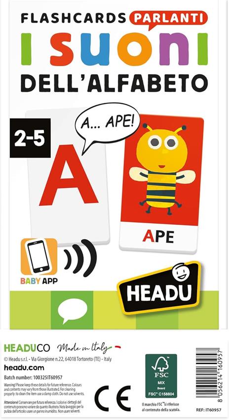Headu - Flashcards Parlanti i Suoni dell'Alfabeto, Con il Metodo Fonetico Interattivo, Un Gioco Educativo dai 2 ai 4 anni - 2