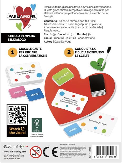 Ludic - ParliAMOne - Il Gioco che Stimola il Dialogo e la Condivisione - da 3 a 6 Giocatori, Anni 8+ - 2