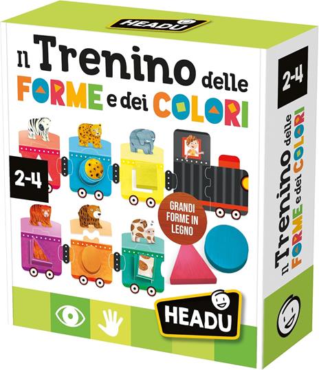 HEADU - Trenino delle Forme e dei Colori - Associa, Incastra e Gioca! - Un Gioco Educativo per Bambini dai 2 ai 4 anni